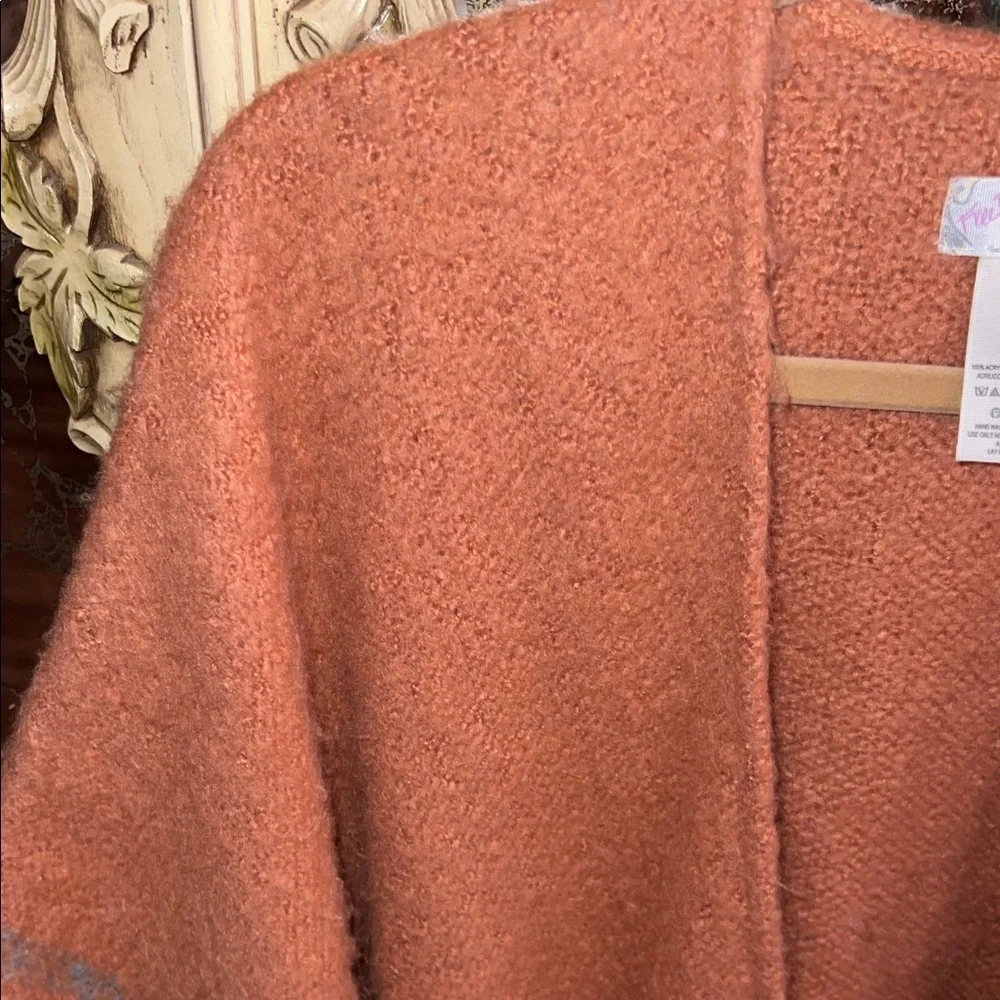 Free People Rust and Blue Striped Wrap